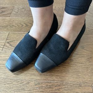 Clarks Black Leather and Suede Flats